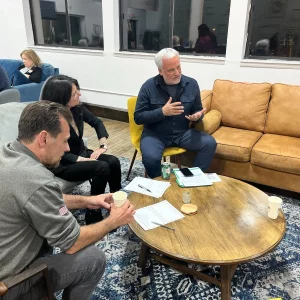 NJMML dialogue facilitator and regional lead Tim Raphael guides dialogue participants through a group activity.